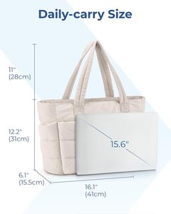 Borsa Tote imbottita leggera con chiusura a cerniera trapuntata da donna per accessori estivi da viaggio <span class=keywords><strong>o</strong></span> da lavoro con scomparti - Product Image 2