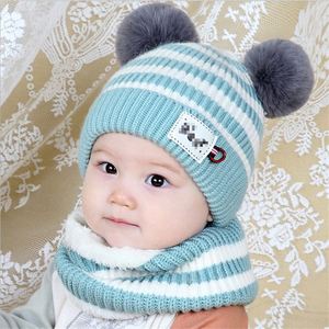 2Pcs Infantil Inverno Listrado Bebê Chapéu Cachecol <span class=keywords><strong>Set</strong></span> Meninas Meninos Inverno Chapéu Pescoço Terno Bebê Quente Malha Beanie Hat Scarf <span class=keywords><strong>Set</strong></span> Novo - Product Image 4