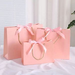 Custom Luxury <b>White</b> Recycled Paperboard <b>Gift</b> <b>Bags</b> Cotton Rope Handle Laminated Finish Digital Printing Custom Logo for Packaging - Product Image 2