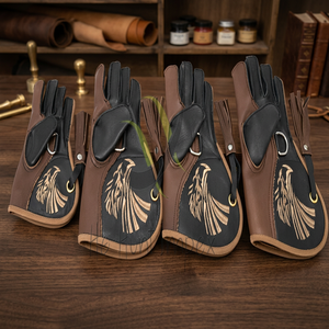 Gant en cuir fauconnerie à deux couches avec piège à animaux pour la chasse et l'entraînement - Product Image 2