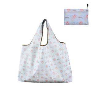 Customizable Expandable Folding Large Size <b>Tote</b> Bag Reusable Ripstop Foldable Polyester <b>Nylon</b> Shopping Bag Custom Logo Pattern - Product Image 5