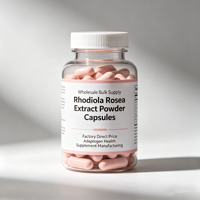 Capsules de poudre d'extrait de Rhodiola Rosea en marque blanche – Vente directe usine – Adaptogène pour le soutien mental – Suppléments à base de plantes – OEM