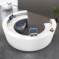 Comptoir de réception circulaire A14 pour hall d'accueil, centre commercial, poste de travail, sculpture, comptoir de service, bureau d'accueil personnalisé en FRP, GRC, marbre artificiel