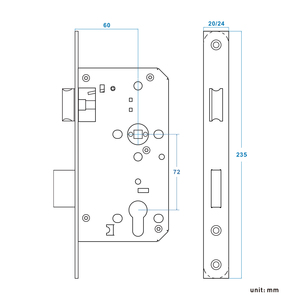 CE chứng nhận thoát Mortise khóa cửa cơ thể với en179 cho cửa thoát hiểm khẩn cấp - Product Image 3