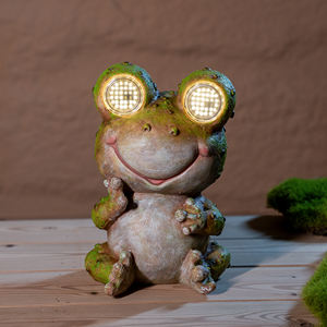 Novo design patenteado 360 ° girando LED olhos com realista efeito piscando resina solar sapo luz decorativa jardim luzes solares - Product Image 4