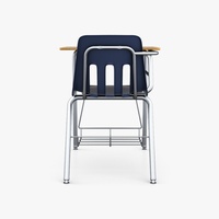 Chaise d'étudiant avec tablette d'écriture, chaise de classe avec tablette et panier à livres pour l'université, le collège et la formation
