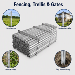 <strong>Galvanised</strong> Star Picket Y <strong>Post</strong> Steel <strong>Fence</strong> <strong>Post</strong> for Farm <strong>Fence</strong> Barbed Wire Australia Rural Fencing - Product Image 4