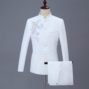 Nuovo Completo Zhongshan in Stile Cinese per <span class=keywords><strong>Uomo</strong></span>, Outfit da Esibizione per Studenti Giovani con Strass, Moda Maschile per Gruppi Corali - Product Image 1