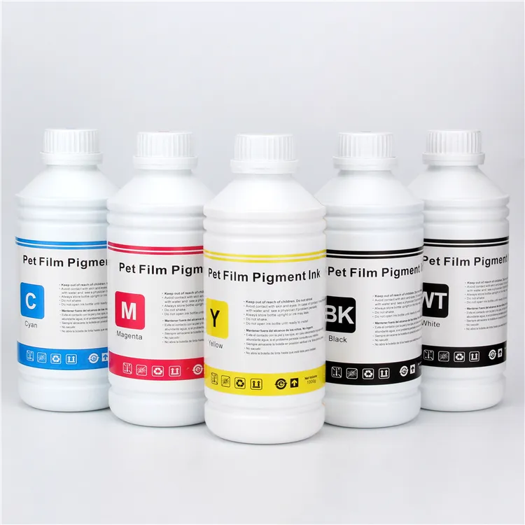 Premium 1000ML Film PET Tahan Air Jumlah Besar DTF Tinta Pigmen Putih untuk Epson L1800 L805 L810 L1455 L1400 L1300 L1110 L130 Printer