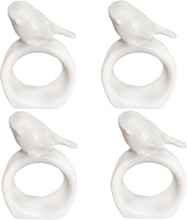 Bagues en céramique lapin de pâques, vintage, en porcelaine, porte-serviettes, pour salle à manger, décor de Table, porte-serviette, lapin blanc