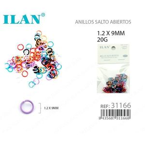 Anelli Aperti Ilan 1.2x9mm 20g Colori Assortiti per Creazione di Gioielli - Product Image 1