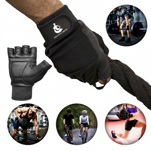 Gants d'haltérophilie à usage intensif en cuir de vachette rembourré et durable pour hommes et femmes, gants de fitness et de cyclisme, au design personnalisé - Product Image 1