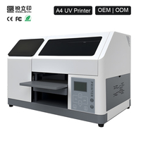 Impresora UV A4 de 21x34cm Directo de Fábrica, CMYKWW, Efecto de Relieve 3D, Máquinas de Impresión UV de Escritorio para Pequeñas Empresas