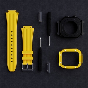Cinturino per cinturino in Silicone di lusso personalizzato cinturino per orologio in metallo in acciaio inossidabile Kit modificato per <span class=keywords><strong>Apple</strong></span> <span class=keywords><strong>Watch</strong></span> 6 7 <span class=keywords><strong>se</strong></span> 44mm 45mm - Product Image 5