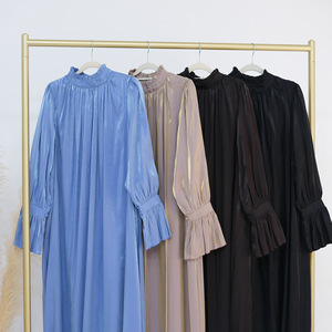 Sharut 2025 vente en gros Dubai Abaya luxe Satin modeste robe musulmane femmes Eid é<span class=keywords><strong>l</strong></span>égant personnalisé modeste paillettes brillant scintillant Abaya - Product Image 6