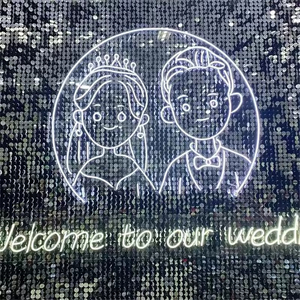 Enseigne de mariage personnalisée à LED, lettres manuscrites style néon, lettres acryliques lumineuses pour toile de fond de cérémonie, décoration d'événements - Product Image 3