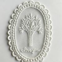 Patchs en tissu ovales brodés sur mesure, faits main, à bordure en dentelle douce, avec coutures haute densité, à coller pour sacs et chapeaux