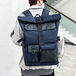High Quality 17 Inch Custom <b>Simple</b> Waterproof Teenager Roll Top Outdoor School Bags Business Travel Laptop <b>Backpack</b> for Men - Product Image 6