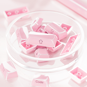 คีย์แคป XVX แบบเจล พิมพ์ลายด้านข้าง สีชมพู โปรไฟล์ OEM สำหรับเล่นเกม 113 ปุ่ม PBT คีย์บอร์ดแบบกลไก ภาษาอังกฤษ ญี่ปุ่น เกาหลี แบบกำหนดเอง - Product Image 5