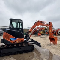 Excavadora de orugas hidráulica HITACHI ZX55 de 5.5 toneladas, usada, duradera, de origen japonés, para construcción en zonas rurales, plantación de árboles y excavación de agujeros.