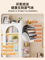 Armoire de rangement en acier anti-poussière assemblée avec porte à serrure à clé, style moderne, armoire en métal durable pour la maison, le salon