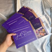Carte de remerciement de mariage personnalisée en papier violet, avec enveloppe en papier
