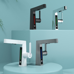 2024 <span class=keywords><strong>Tiktok</strong></span> nouvellement luxe affichage numérique Led laiton métal lavabo robinet 360 température chaud froid salle de bain robinet thermostatique - Product Image 6