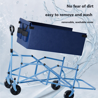 Chariot de camping pliable personnalisé 150L, capacité 150KG, robuste, en acier, avec roues pivotantes à 360° pour l'extérieur
