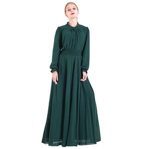 Abaya — Robe musulmane en <span class=keywords><strong>mousseline</strong></span> de soie à deux couches, taille élastique, pour femmes, Caftan, vêtements islamiques, Jilbab <span class=keywords><strong>Djellaba</strong></span>, dubaï, Abaya - Product Image 5