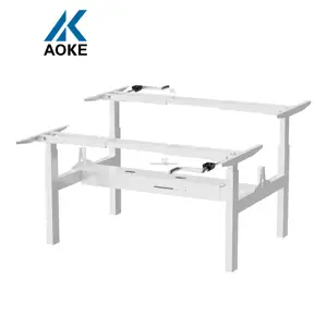 AOKE meja komputer ergonomis dengan tinggi, meja komputer Dengan crank tangan dapat disesuaikan untuk duduk