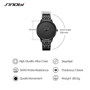 Reloj de Pulsera de Cuarzo Minimalista para Hombre, Resistente al Agua, Correa de Acero con Manecillas Luminosas - Product Image 4