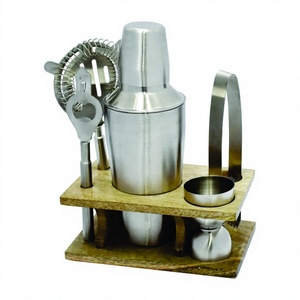 Ensemble de Bar en Acier Inoxydable avec Design d'Impression Shaker à Cocktail Peg Mesure Seau à Glace Refroidisseur à Vin - Product Image 1