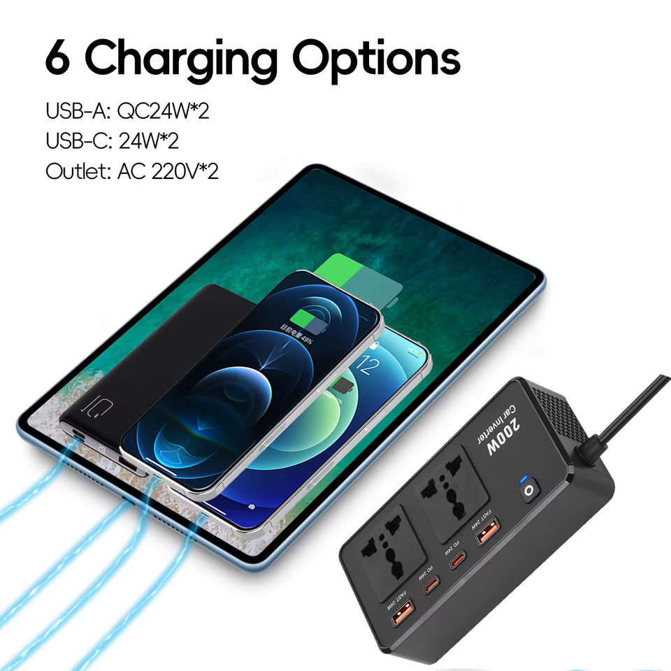 Car Inverter DC 12V 24V AC 220V Converter for - Image 3