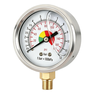 Boîtier en acier inoxydable résistant à la corrosion et aux chocs, avec raccord en laiton et jauge remplie de glycérine de haute qualité, prix abordable - Product Image 1