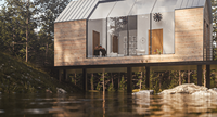 Cabanes mobiles de luxe, pods de jardin, maisons préfabriquées, cuisine, salle de bain, maison préfabriquée sur le rivière, structure en acier, cabane étanche