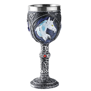 Taza de acero inoxidable de resina con cabeza de <span class=keywords><strong>Lobo</strong></span> vikingo JWA56, decoración <span class=keywords><strong>del</strong></span> hogar para volver a <span class=keywords><strong>la</strong></span> escuela, tazas artesanales de resina - Product Image 1