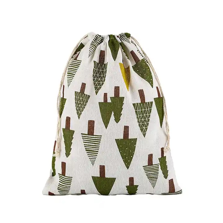 Factory eco friendly nature jute burlap drawstring gift bag in promotional bags with custom logo bag custom drawstring