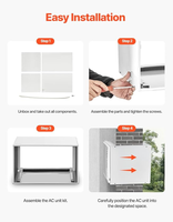 Housse de climatiseur de fenêtre personnalisable, kit de manchon mural en métal pour climatiseur universel