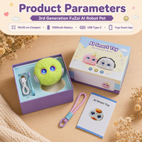 Niedliche KI-interaktive Plüschpuppe mit Tuya-App-Steuerung, Mini-Roboter-Spielzeug mit dynamischen LED-Augen, emotionales Begleiter-Spielzeug für Kinder