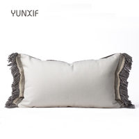Housse de coussin texturée à franges rayées, artisanat textile haut de gamme bohème, luxe abordable, vente chaude