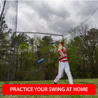 Grand espace 40ft 60ft Cage de frappe de baseball Softball Assemblage facile Cadre en fer trapézoïdal avec équipement d'entraînement Filet de baseball