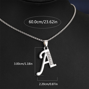 Nuova Collana con Ciondolo a Forma di Lettere Inglesi con 26 Zirconi, Placcata in <span class=keywords><strong>Oro</strong></span> 18K per Uomini e Donne Gioielli Creativi di Tendenza Europa America. - Product Image 4