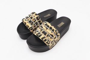 STK88S1-2 Sandals Women High Heel <strong>Leopard</strong> Grain Shining Diamond Outdoor Luxury Fashion <strong>slippers</strong> Thick Sole PVC Lady Slides - Product Image 4