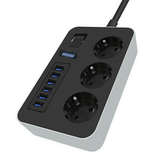ปลั๊กพ่วงพร้อมสวิตช์ 3xSchuko 6xUSB 3.1A 3000W Q-PC6 - Product Image 1