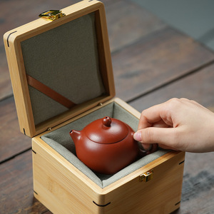 Bamboo Wooden <b>Storage</b> <b>Box</b> Square <b>Lockable</b> Tea <b>Box</b> Gift Craft Packaging Custom Made - Product Image 3