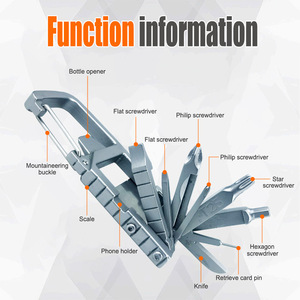 Herramienta Multifuncional 13 en 1 para Exteriores, Herramienta EDC para Viajes, Herramienta de Reparación de Bicicletas de Montaña, Soporte Plegable para Teléfono Móvil - Product Image 4