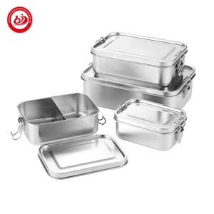 Top bán buôn SUS 304 thép không gỉ 18/8 tiffin leakproof Hộp Ăn Trưa thép không gỉ Bento hộp lưu trữ 550/850/1400/2400ml