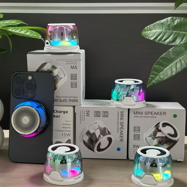 G200 Mini Magnetic  Speaker, 5.0 Waterproof, Built-in Mic, Portable Outdoor Speaker with Ambient Light