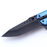 Couteau de survie multifonction en acier inoxydable bleu titane
