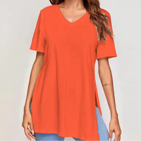 Logo personnalisé imprimé T-shirt basique décontracté pour femmes Haut à manches courtes en blanc pur grande taille pour les filles et les femmes